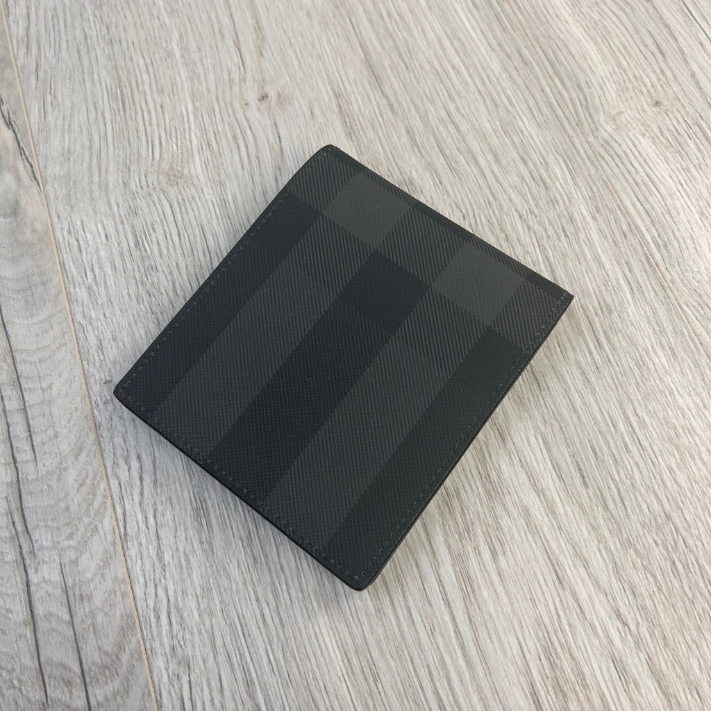 Burberry Men’s Gray Check Bifold Wallet