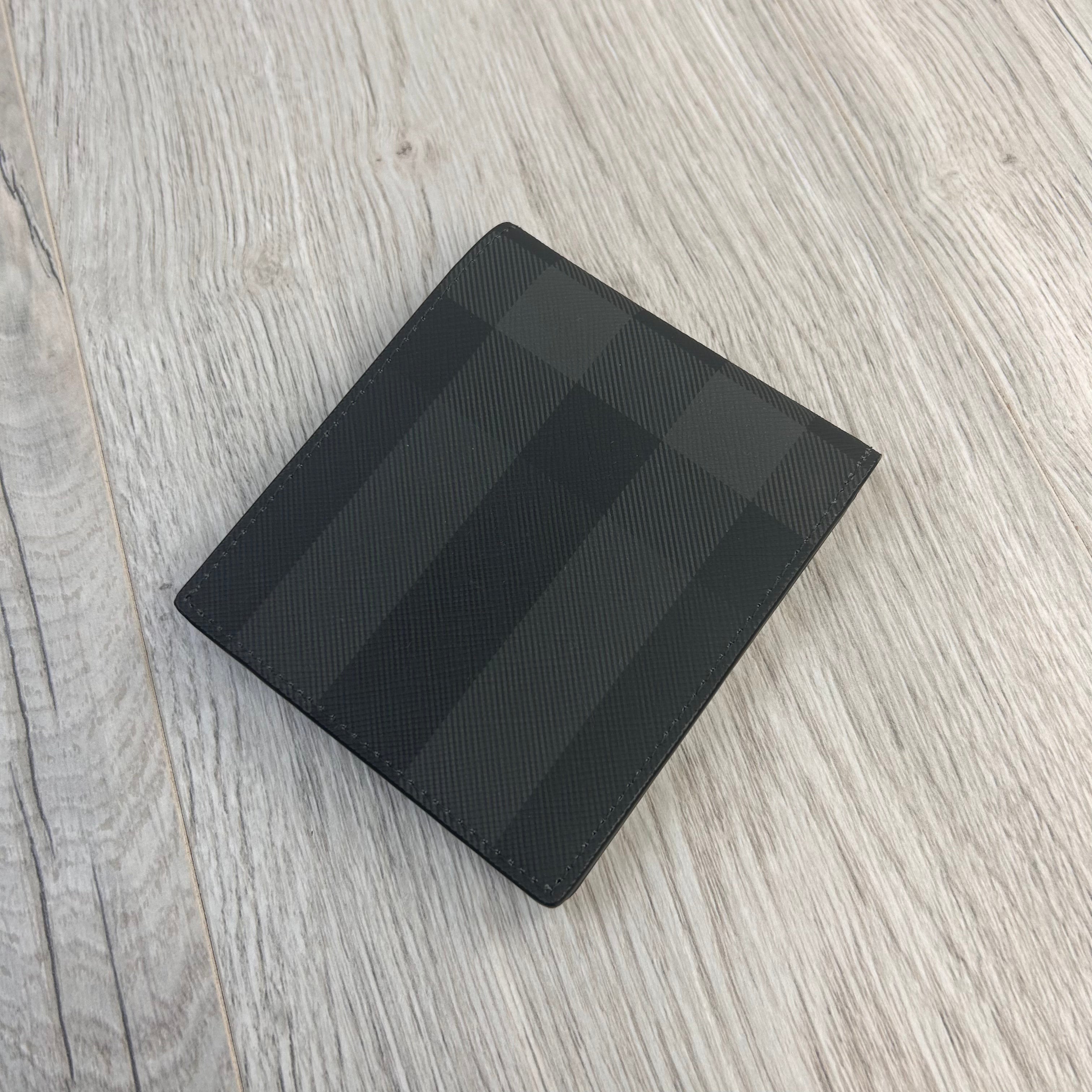 Burberry Men’s Gray Check Bifold Wallet