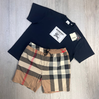Burberry Men’s Navy T-shirt & Swim Shorts Set