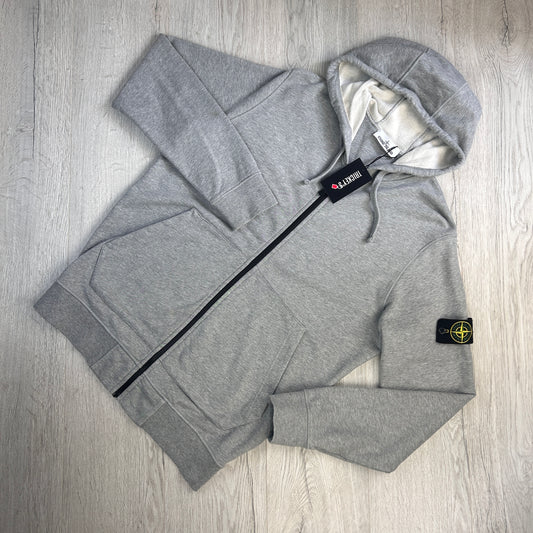 Stone Island Men’s Grey Zip-up Hoodie - Small