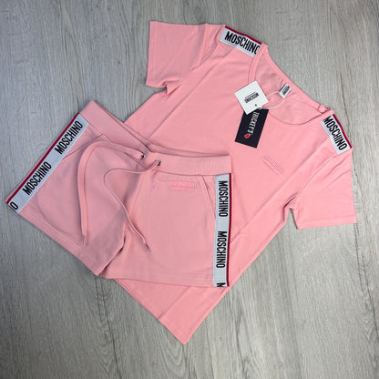Moschino Women’s Taped Pink T-shirt & Short Set