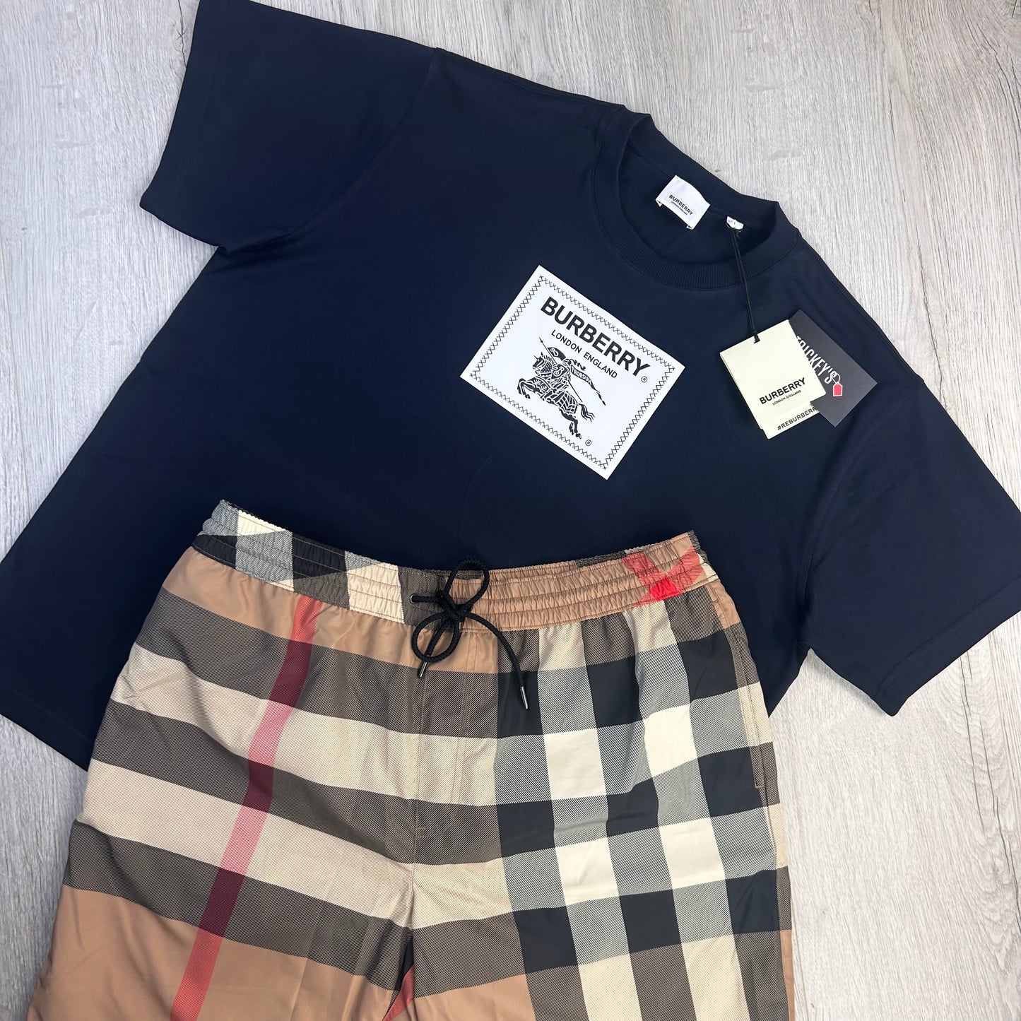 Burberry Men s Navy T shirt Swim Shorts Set