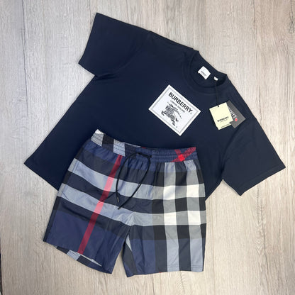 Burberry Men’s Navy T-shirt & Swim Shorts Set