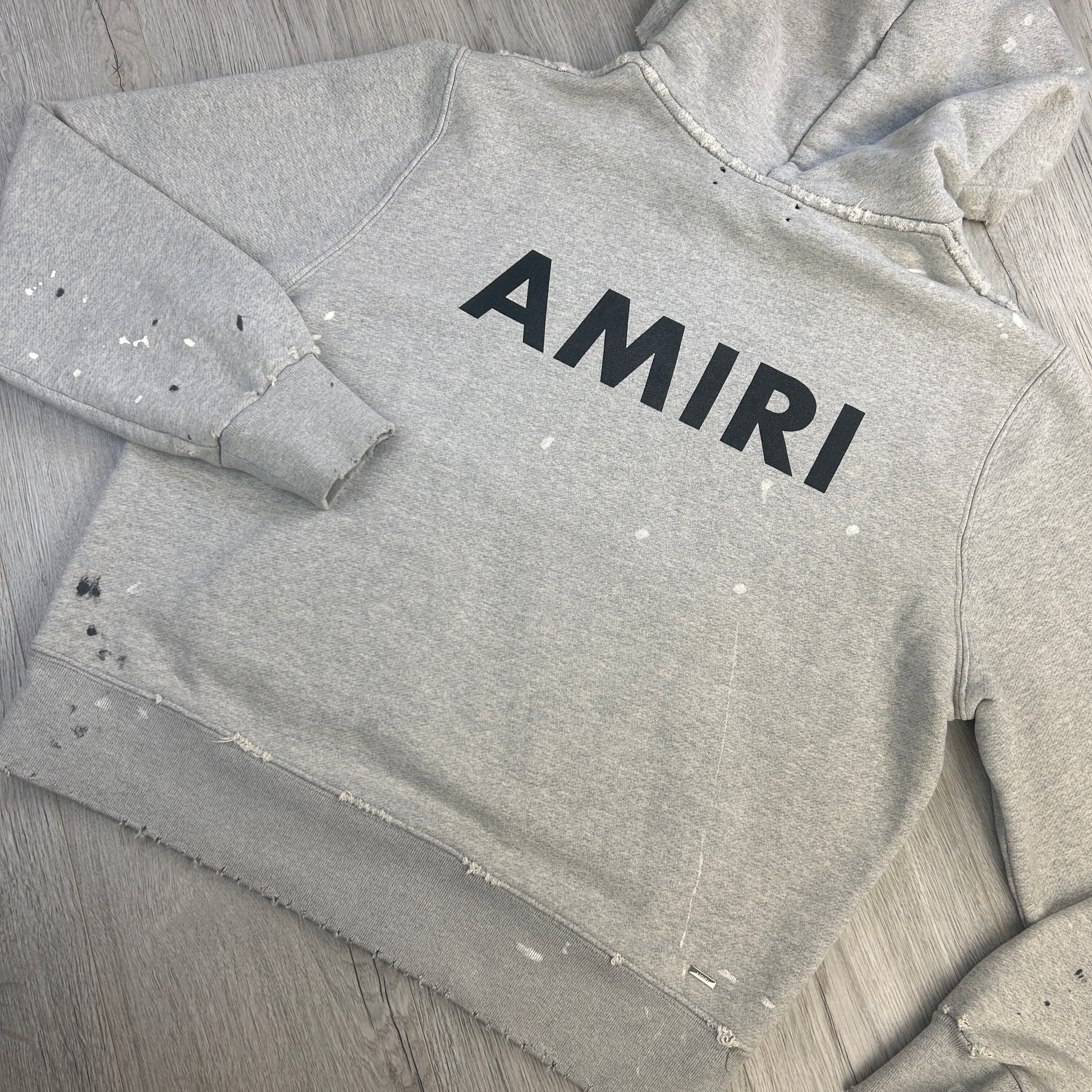 Amiri Men's Grey Distressed Hoodie - Medium – Trickey.store