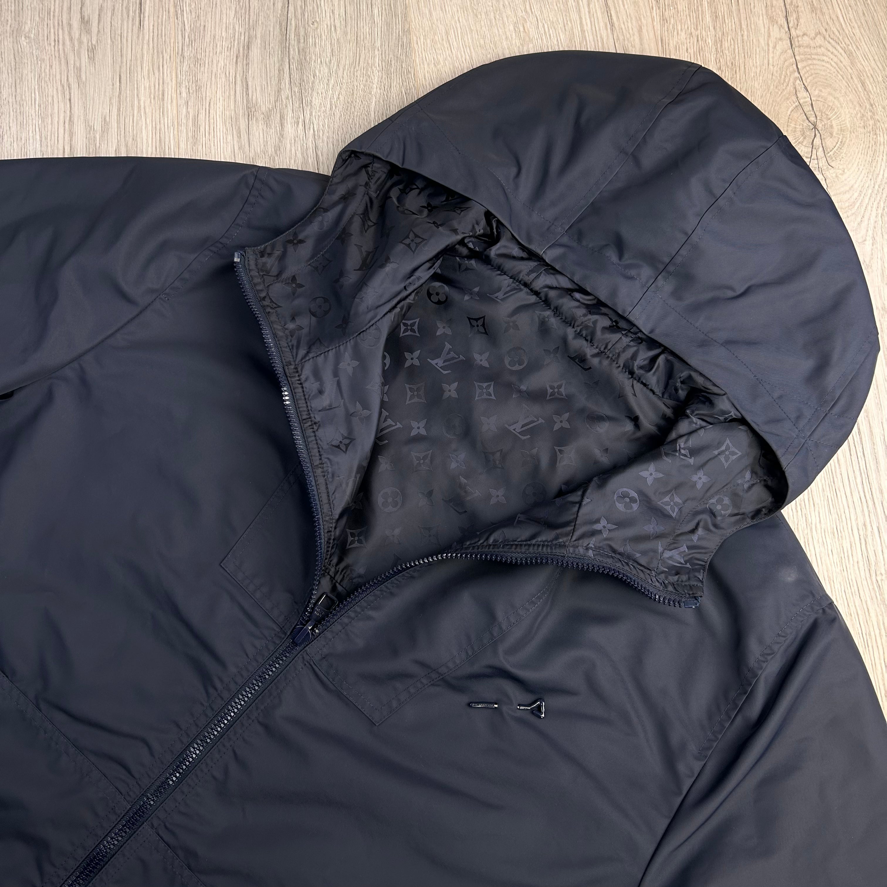 Louis Vuitton Men’s Monogram Reversible Navy Windbreaker Jacket - Size 48