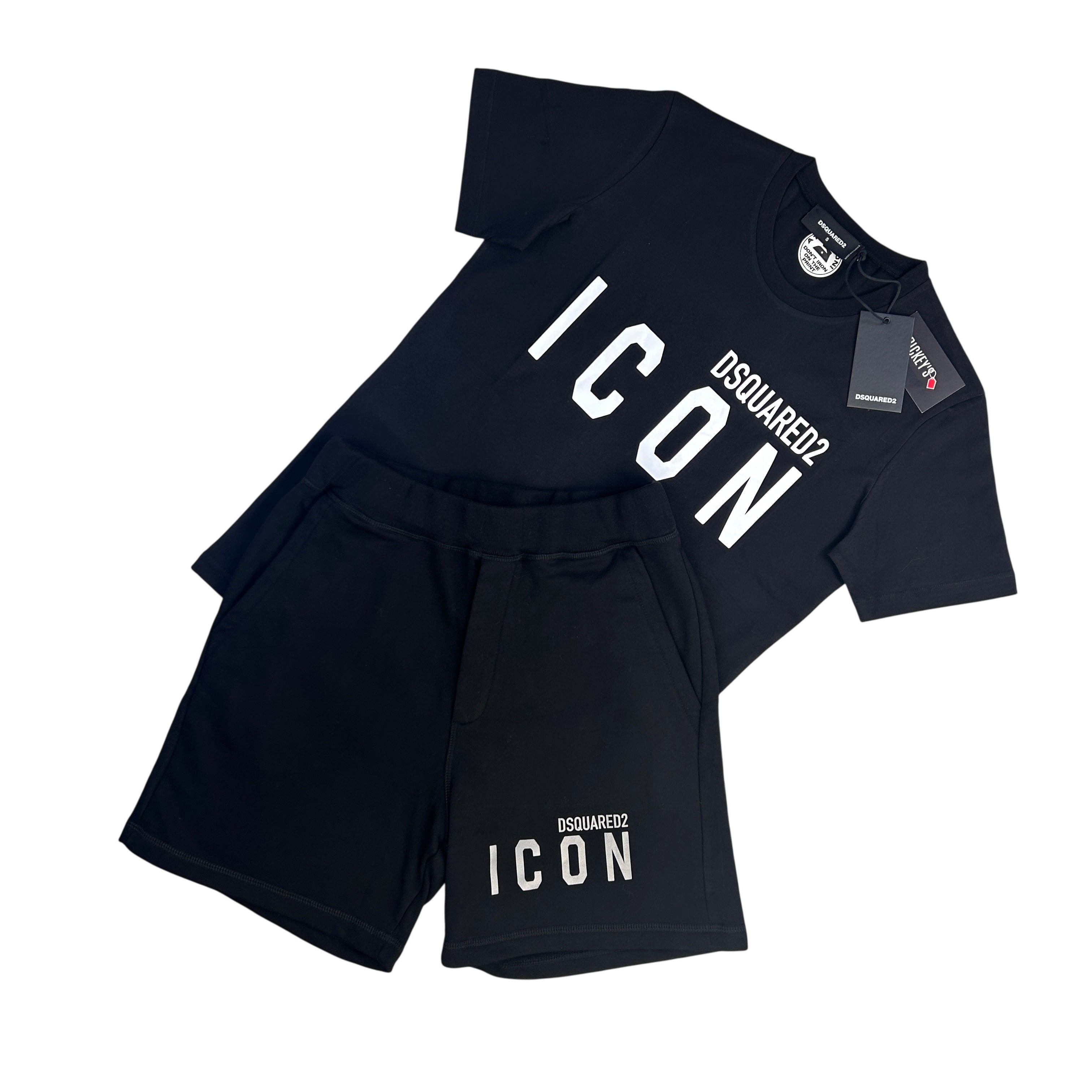 Dsquared2 Men’s Black ICON T-shirt & Short Set