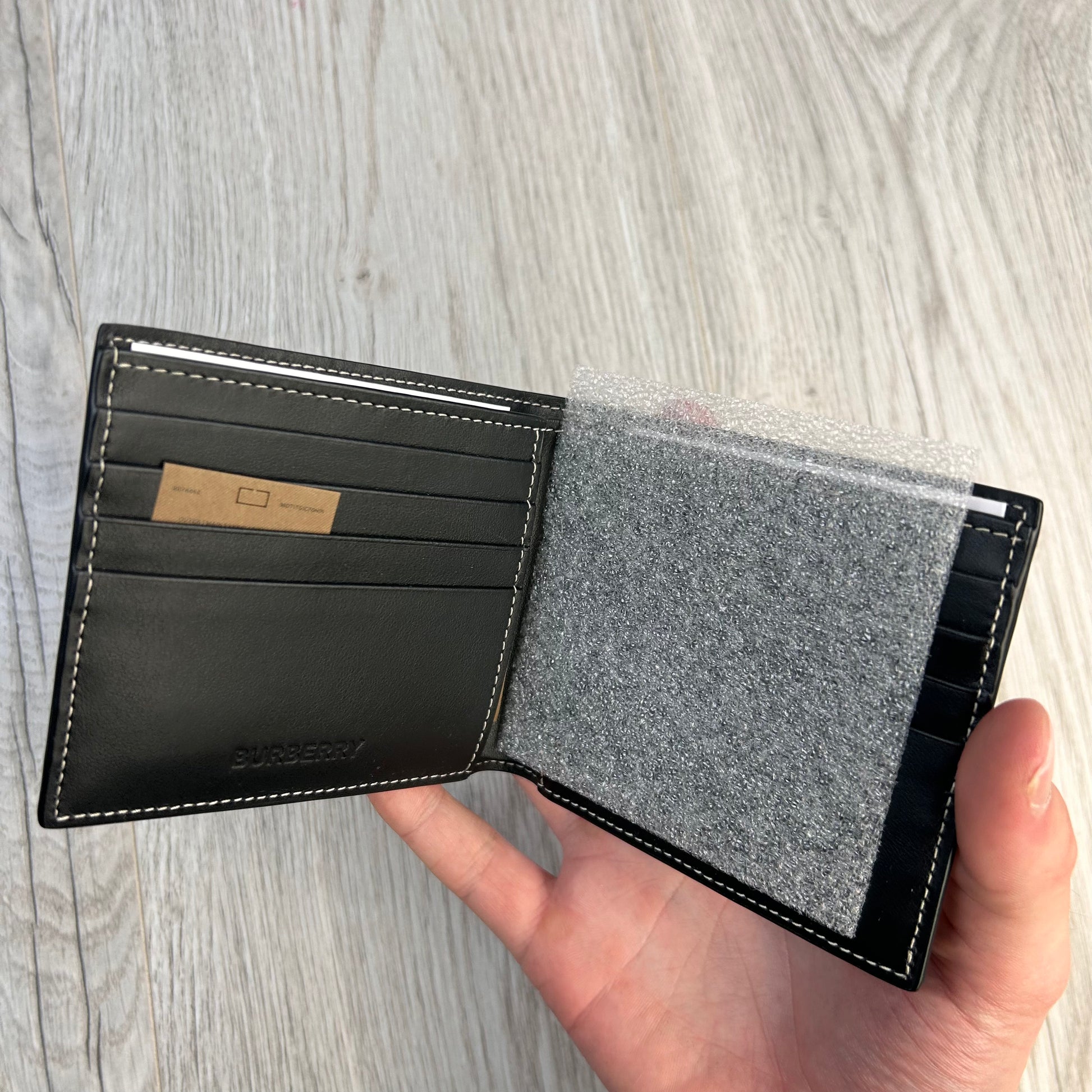 Burberry Men’s Exaggerated Check Bifold Wallet