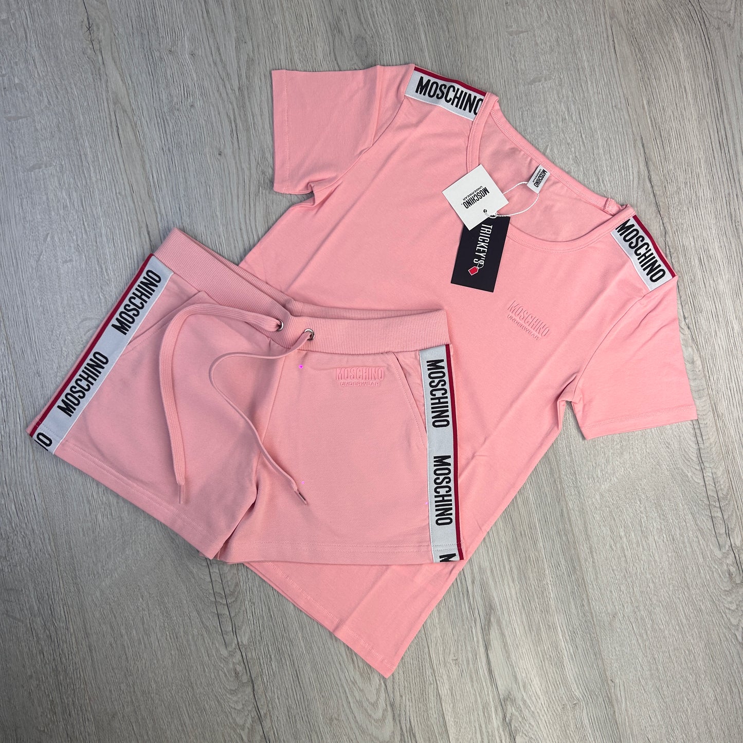 Moschino Women’s Taped Pink T-shirt & Short Set