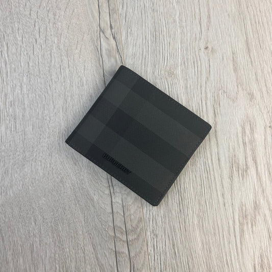 Burberry Men’s Gray Check Bifold Wallet