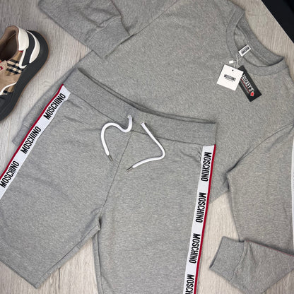 Moschino Men’s Grey Crewneck Jumper & Short Set