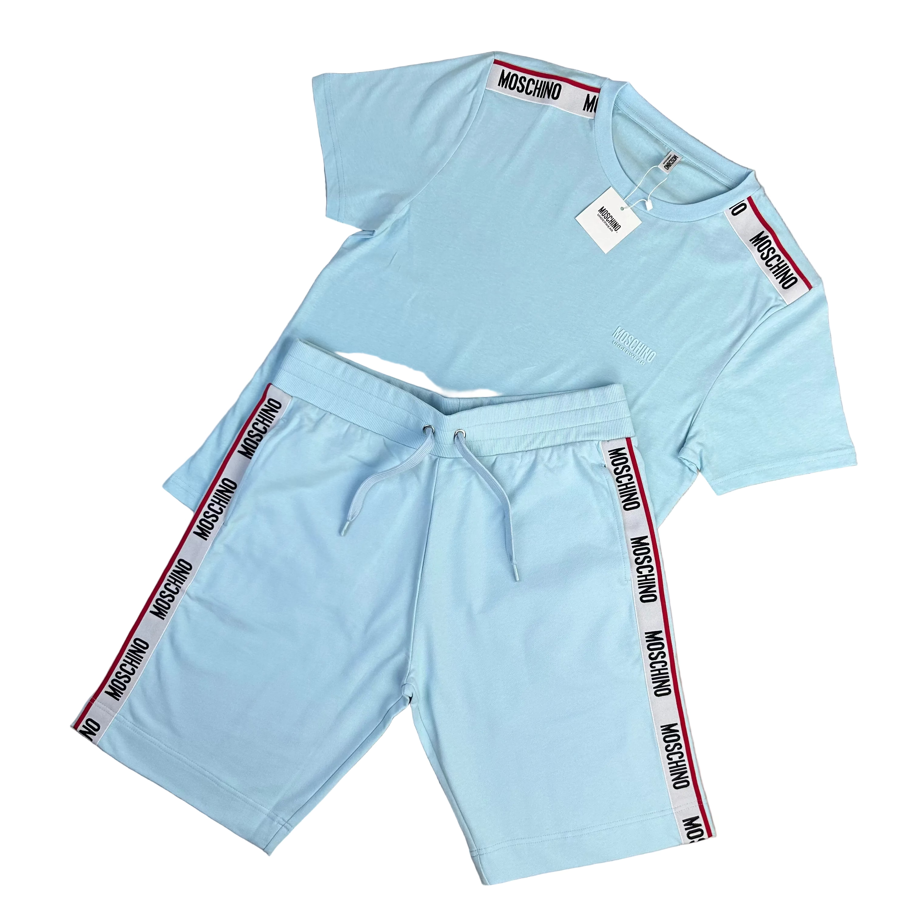 Moschino Men’s Baby Blue T-shirt & Short Set