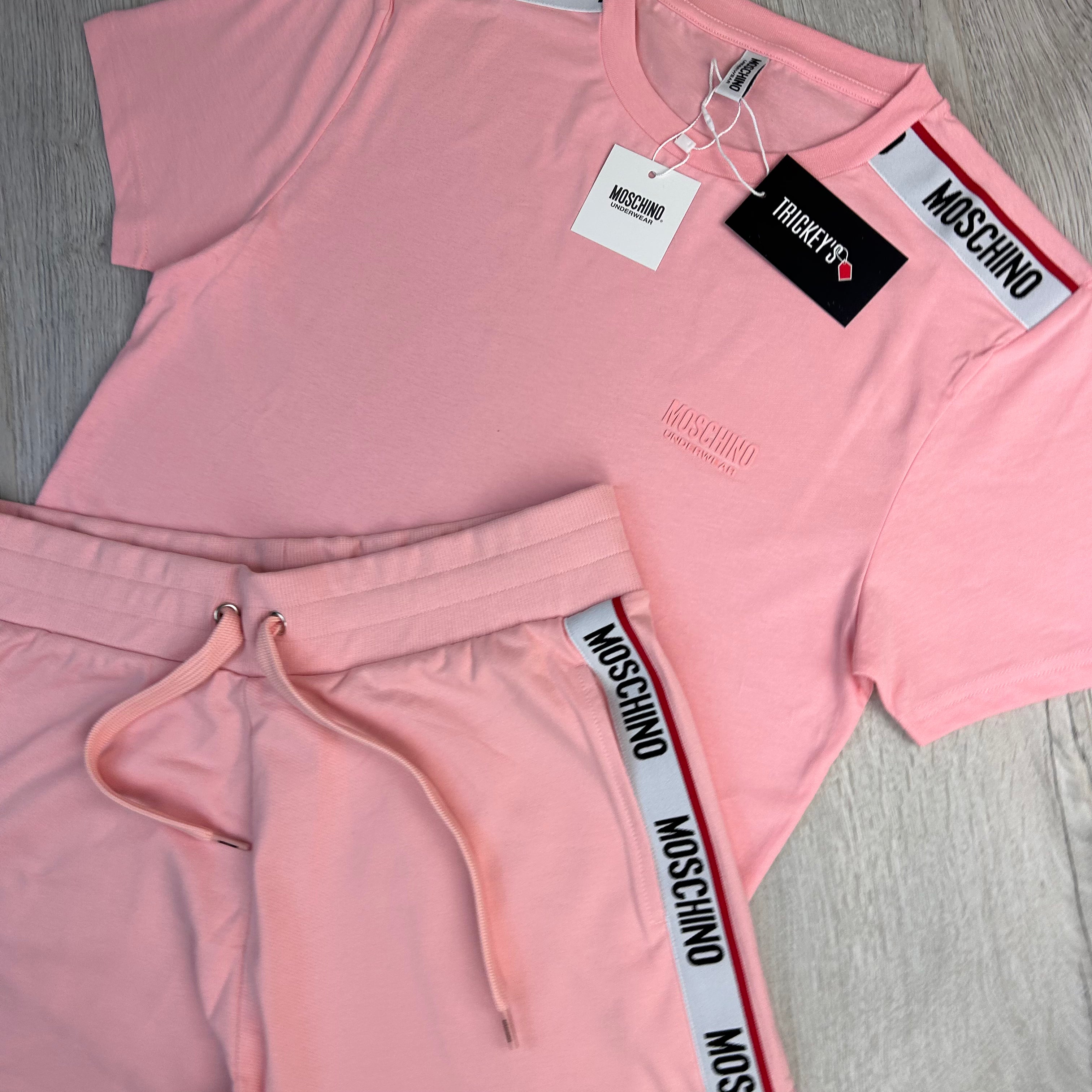 Moschino Men’s Pink T-shirt & Short Set