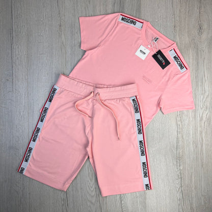 Moschino Men’s Pink T-shirt & Short Set