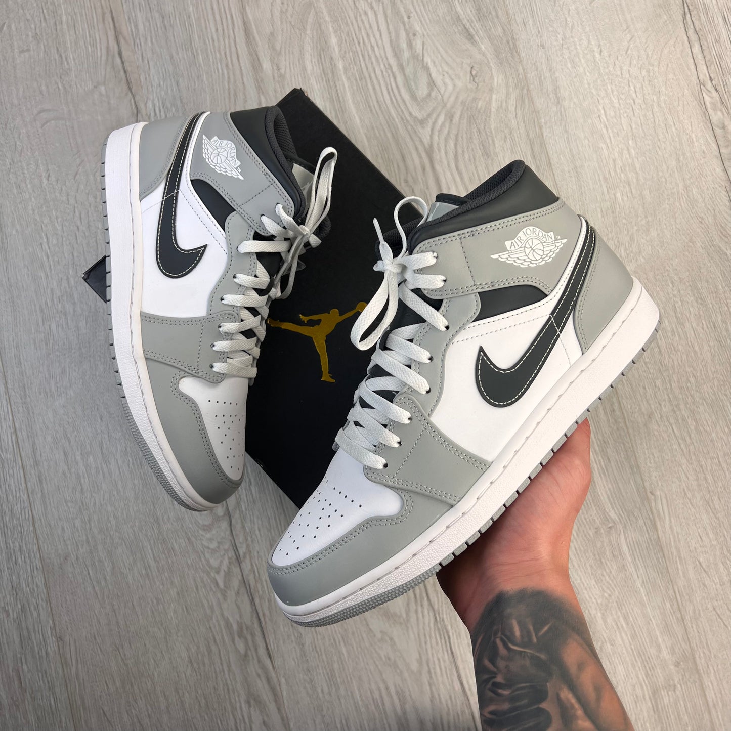 Jordan 1 Smoked Grey Mid Trainers - Uk 8.5