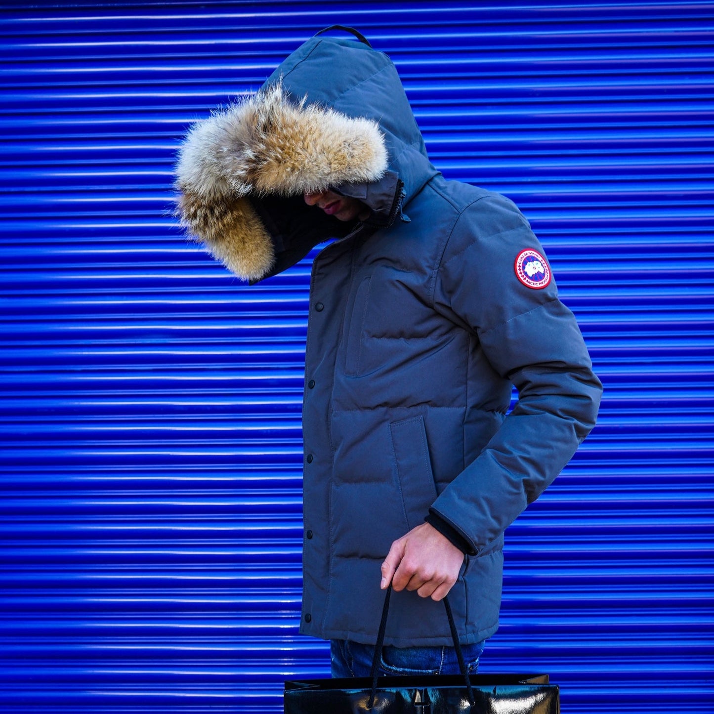 Canada Goose Men’s Graphite Carson Parka Jacket With Fur - Small