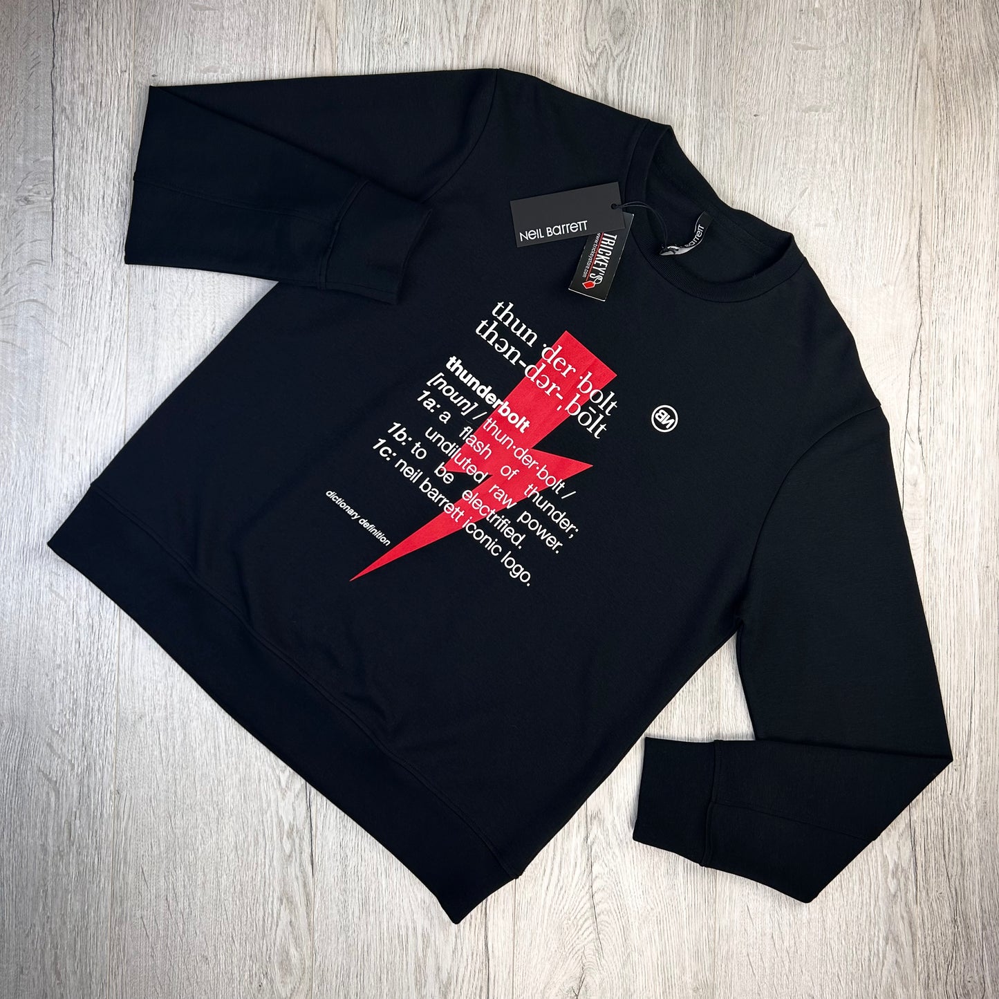 Neil Barrett Black Crewneck Jumper - Large Slim