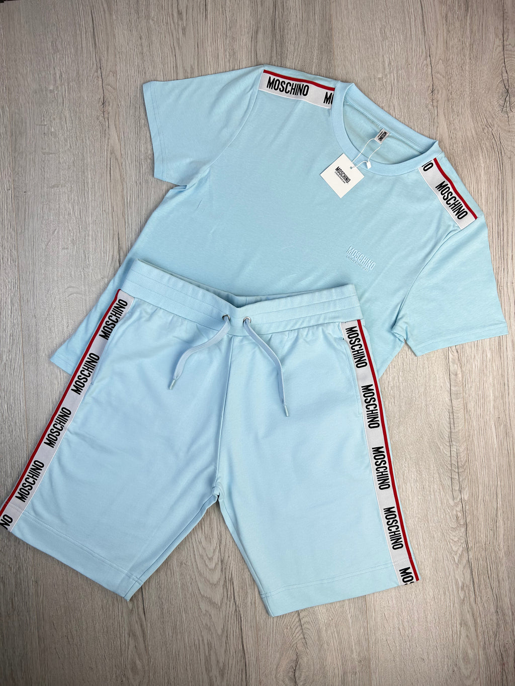 Moschino Men’s Baby Blue T-shirt & Short Set