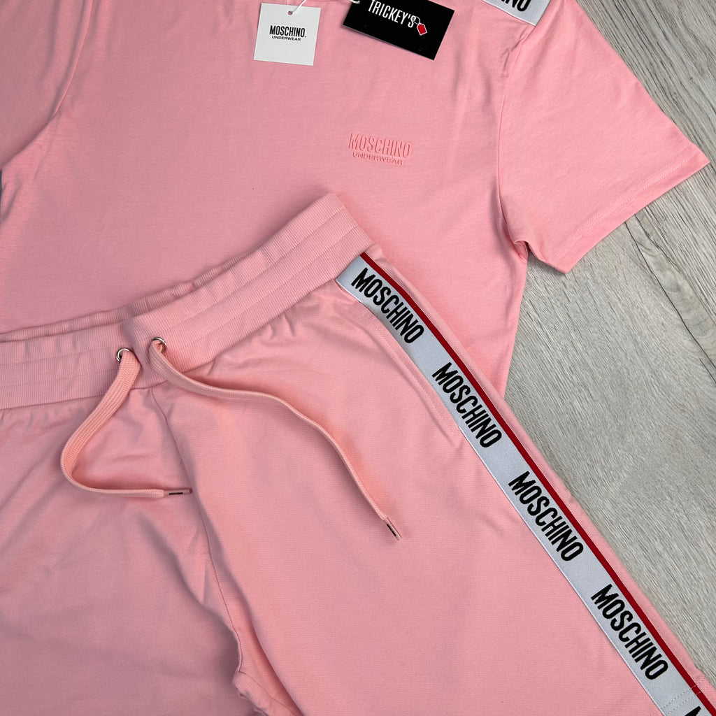 Moschino Men’s Pink T-shirt & Short Set