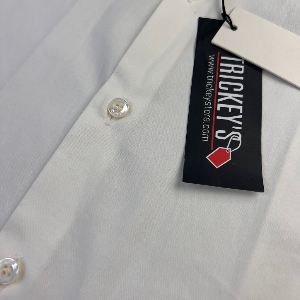 Gucci Men’s White Button up Cotton Poplin Shirt - Large Slim