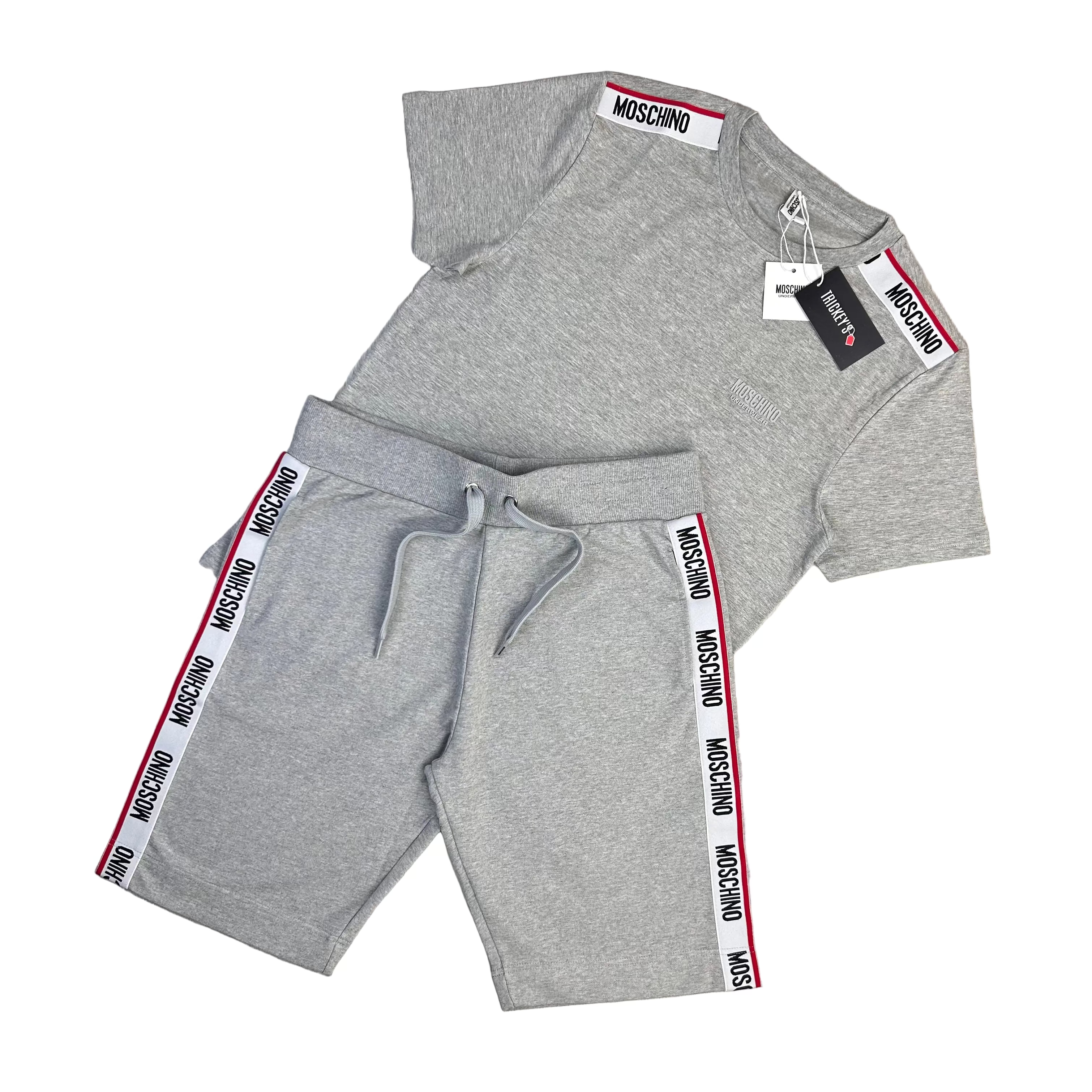 Moschino Men’s Grey T-shirt & Short Set