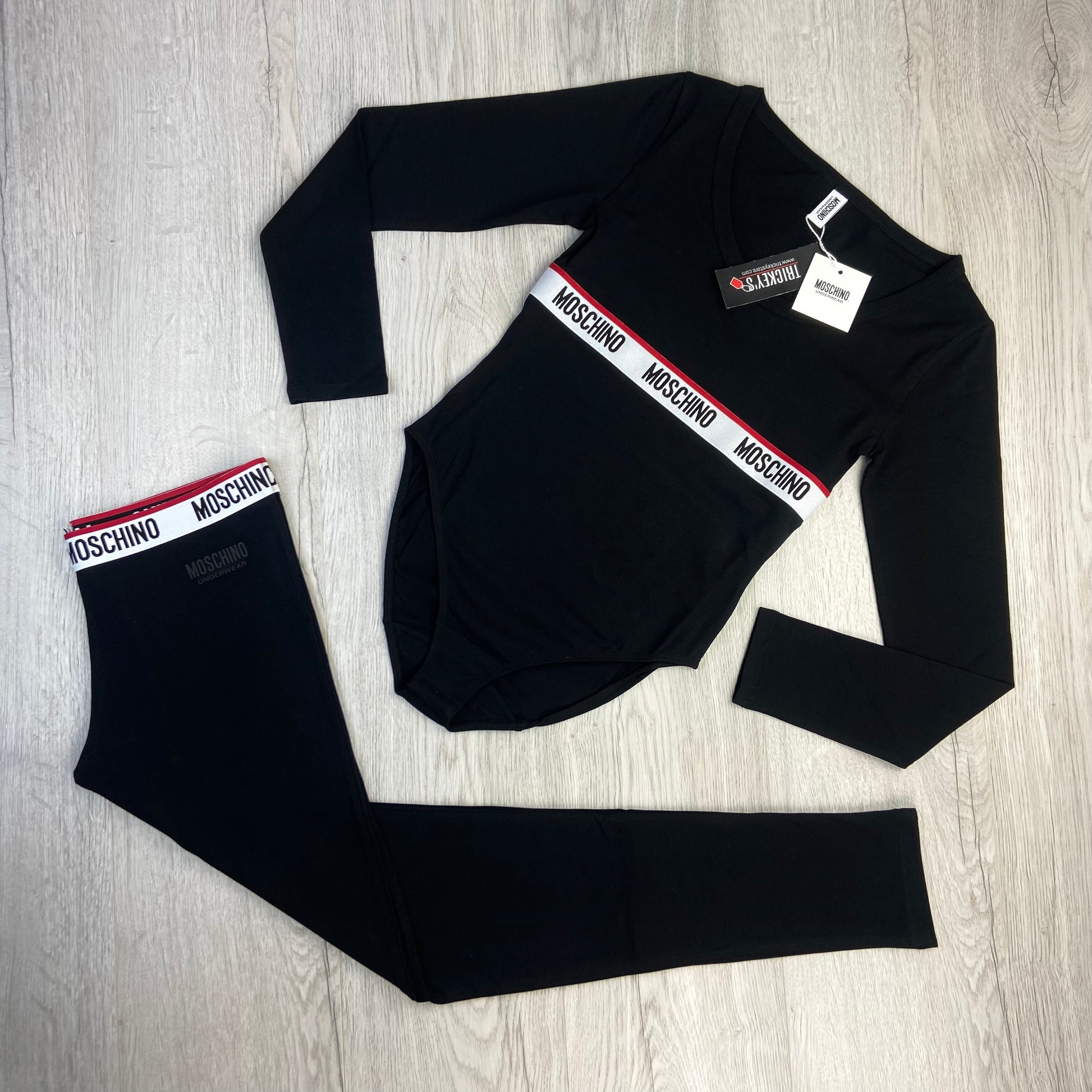Moschino Women s Black Bodysuit Leggins Set Trickey.store