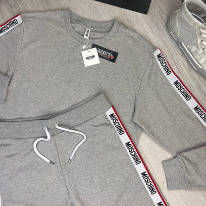 Moschino Men’s Grey Crewneck Jumper & Short Set