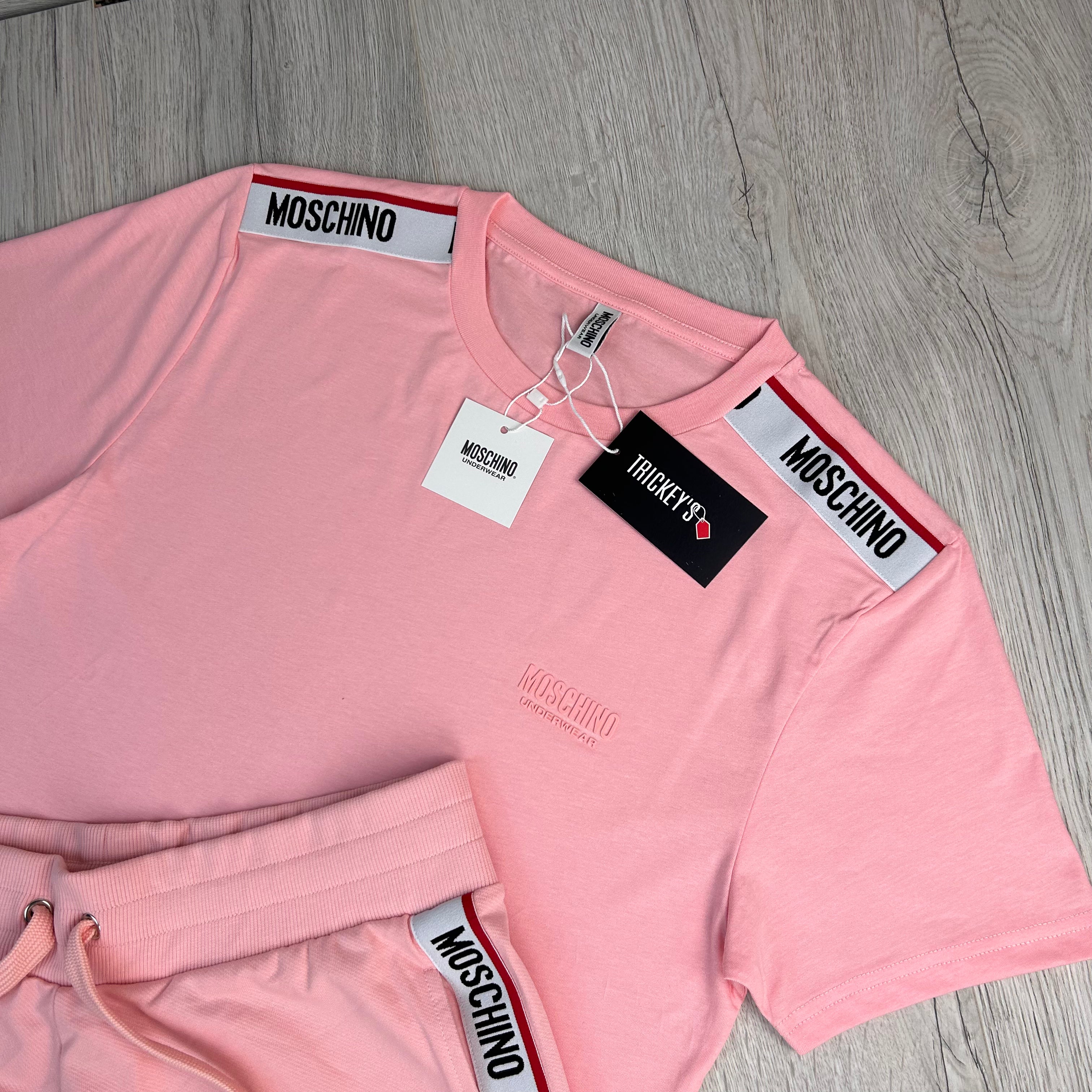 Moschino Men’s Pink T-shirt & Short Set