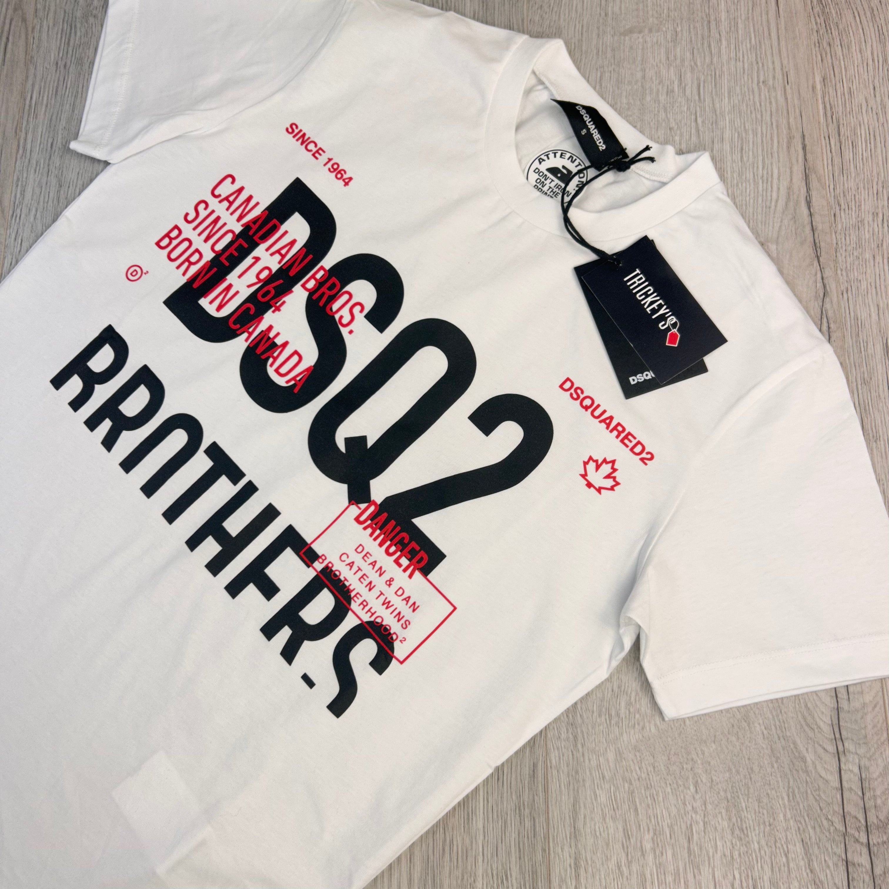 Dsquared2 Men’s ‘Brothers’ White T-shirt