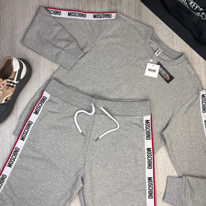 Moschino Men’s Grey Crewneck Jumper & Short Set