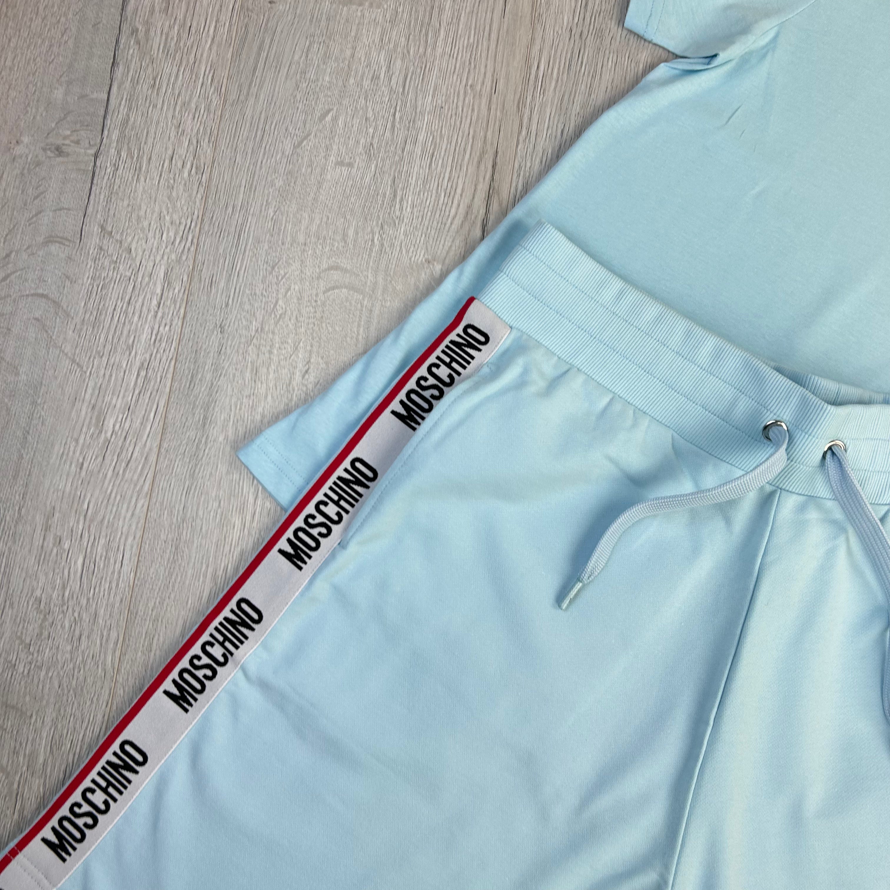 Moschino Men’s Baby Blue T-shirt & Short Set