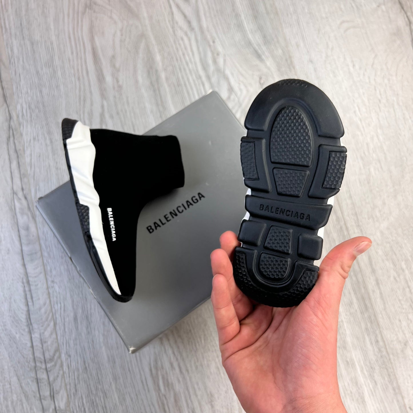 Balenciaga Kids Black Speed Sock Runners - 25/26