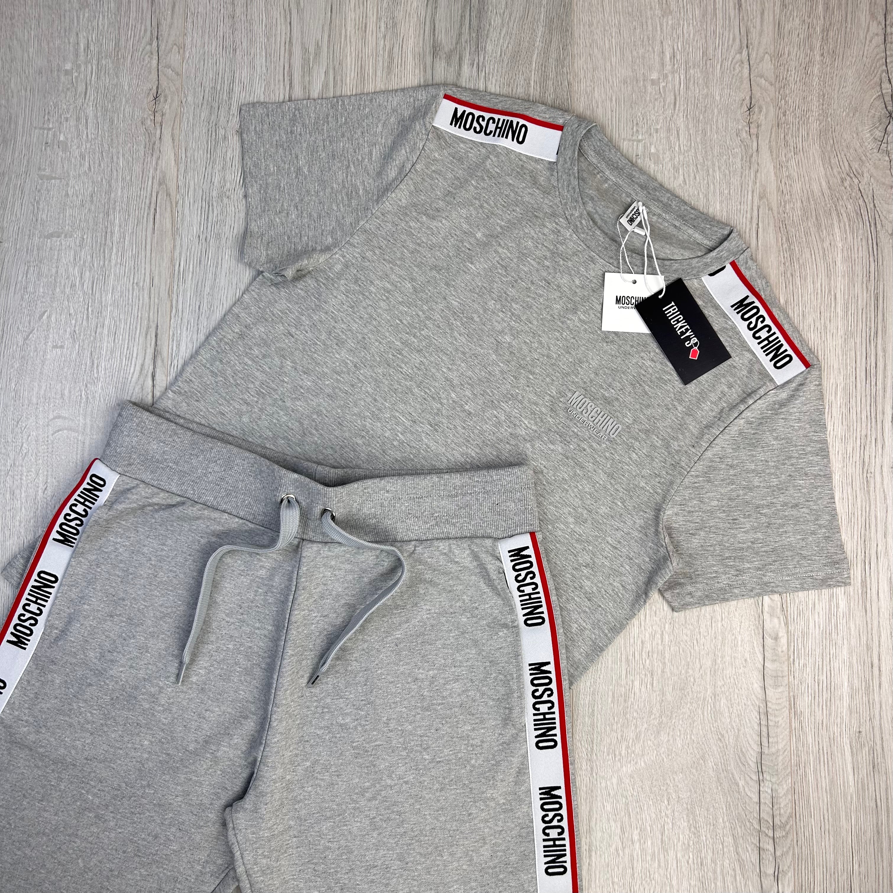 Moschino Men’s Grey T-shirt & Short Set