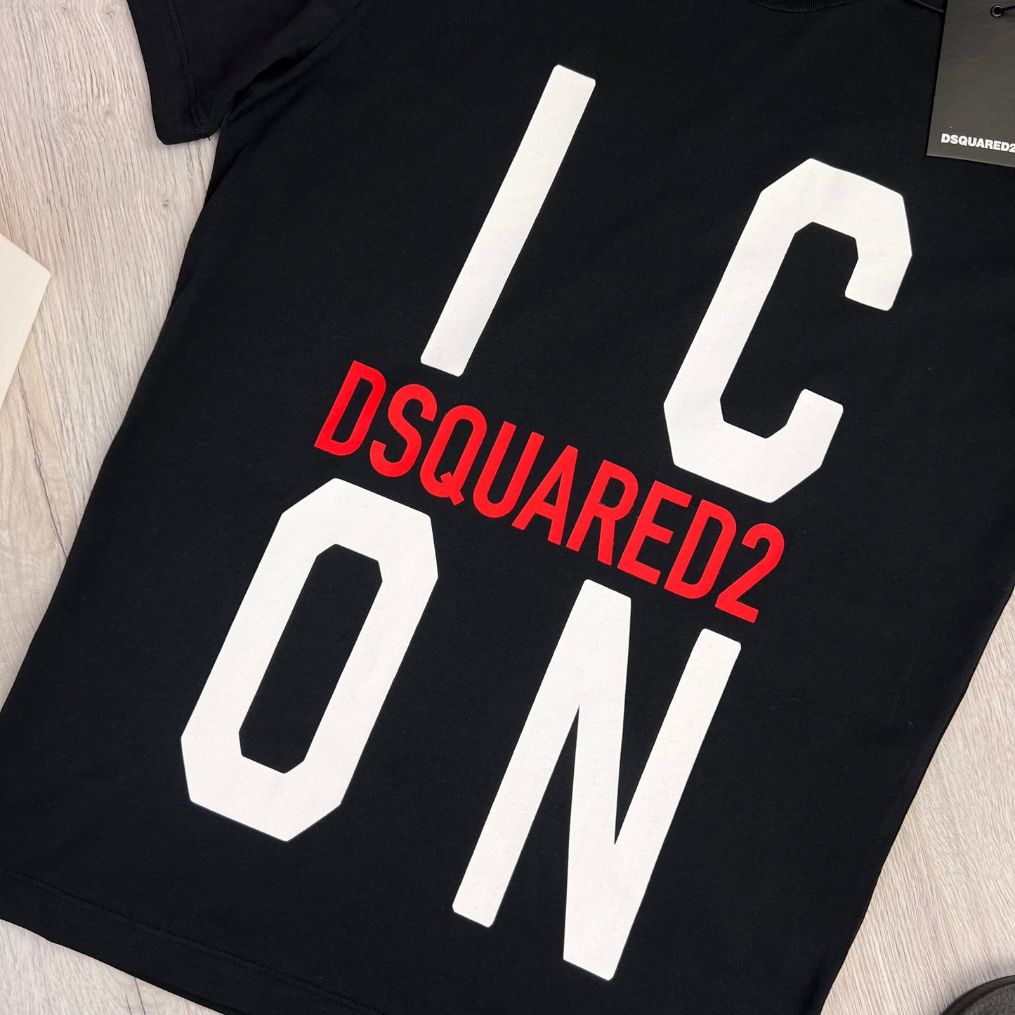 Dsquared2 Men’s Black ‘ICON’ Logo T-shirt