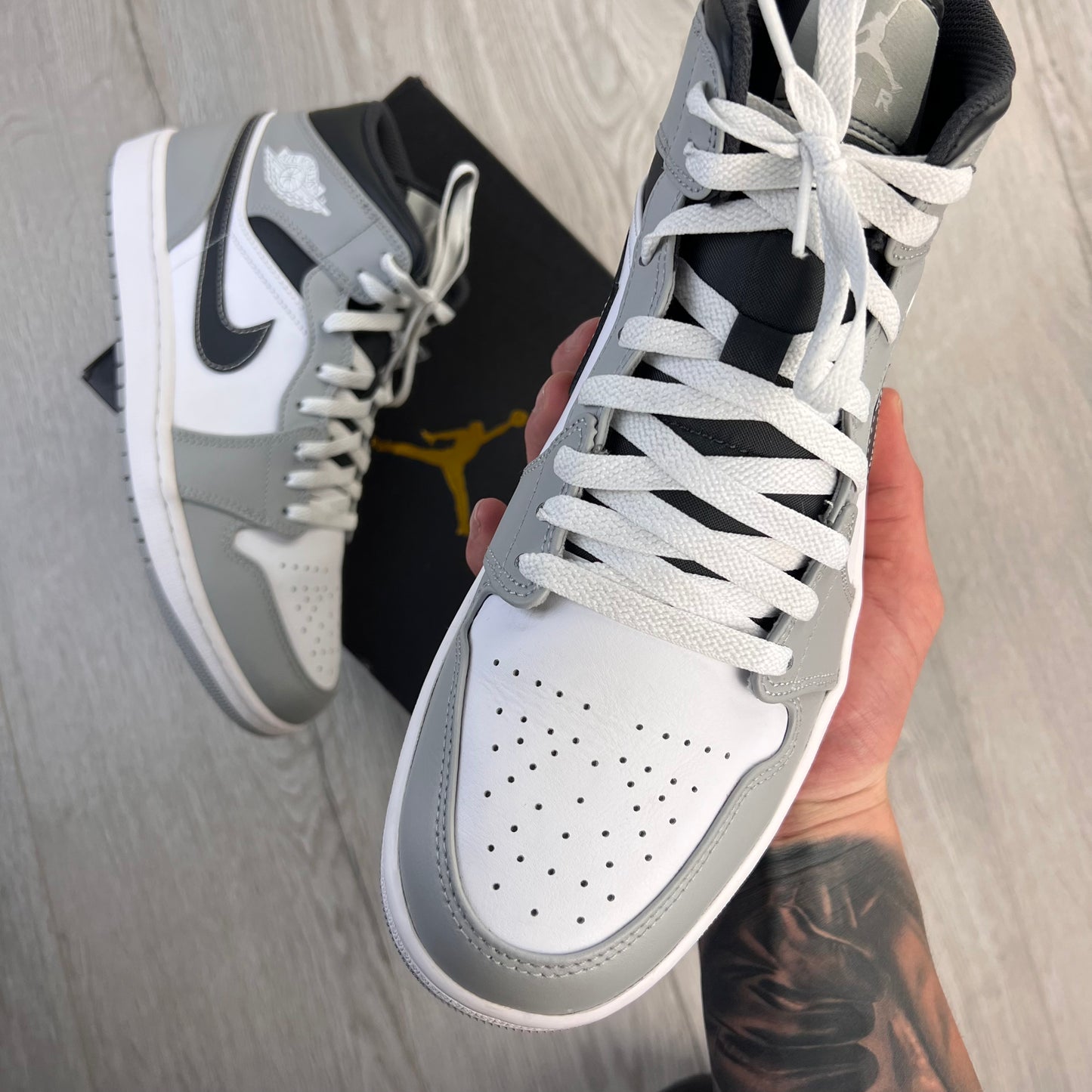 Jordan 1 Smoked Grey Mid Trainers - Uk 8.5