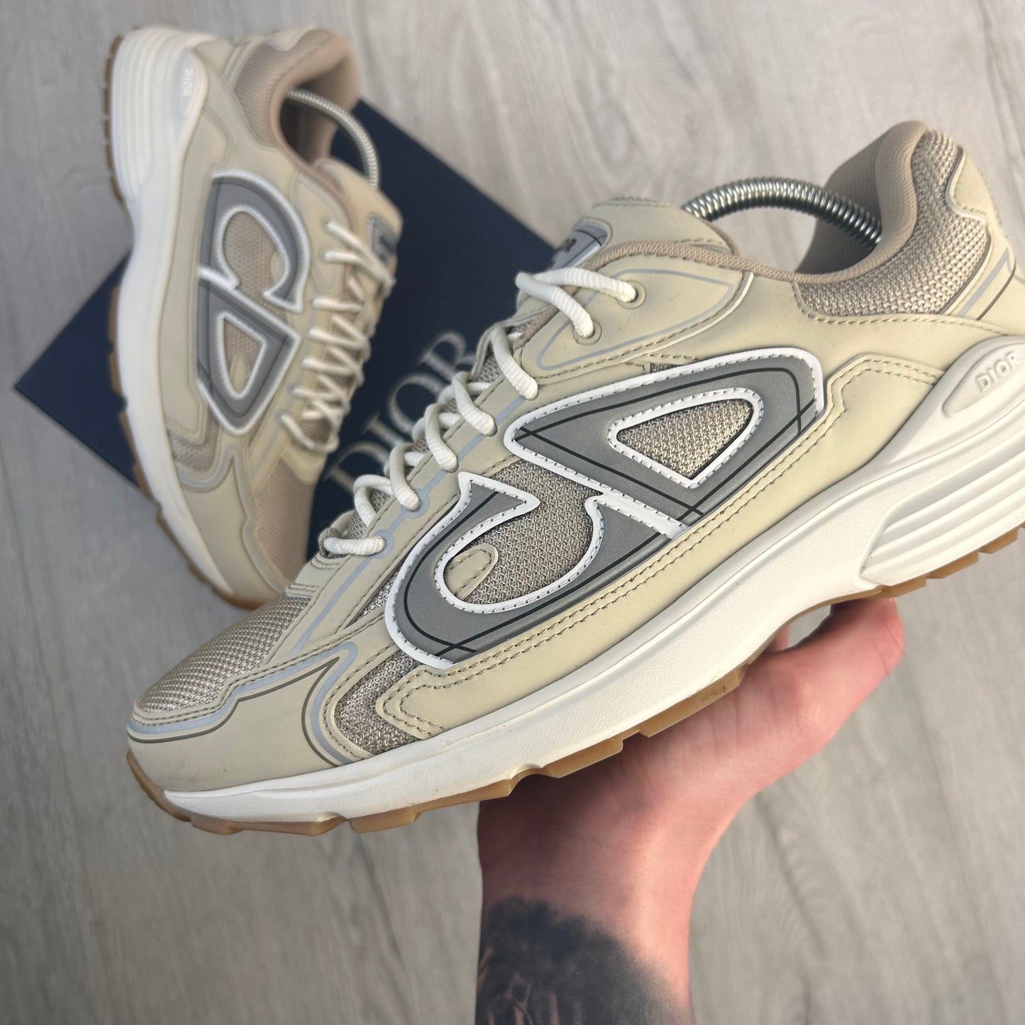 Dior B30 Men’s Cream Mesh and Technical Fabric Trainers - 41 (Fit Uk 7)