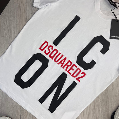 Dsquared2 Men’s White T-shirt ‘ICON’ Logo