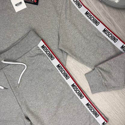 Moschino Men’s Grey Crewneck Jumper & Short Set