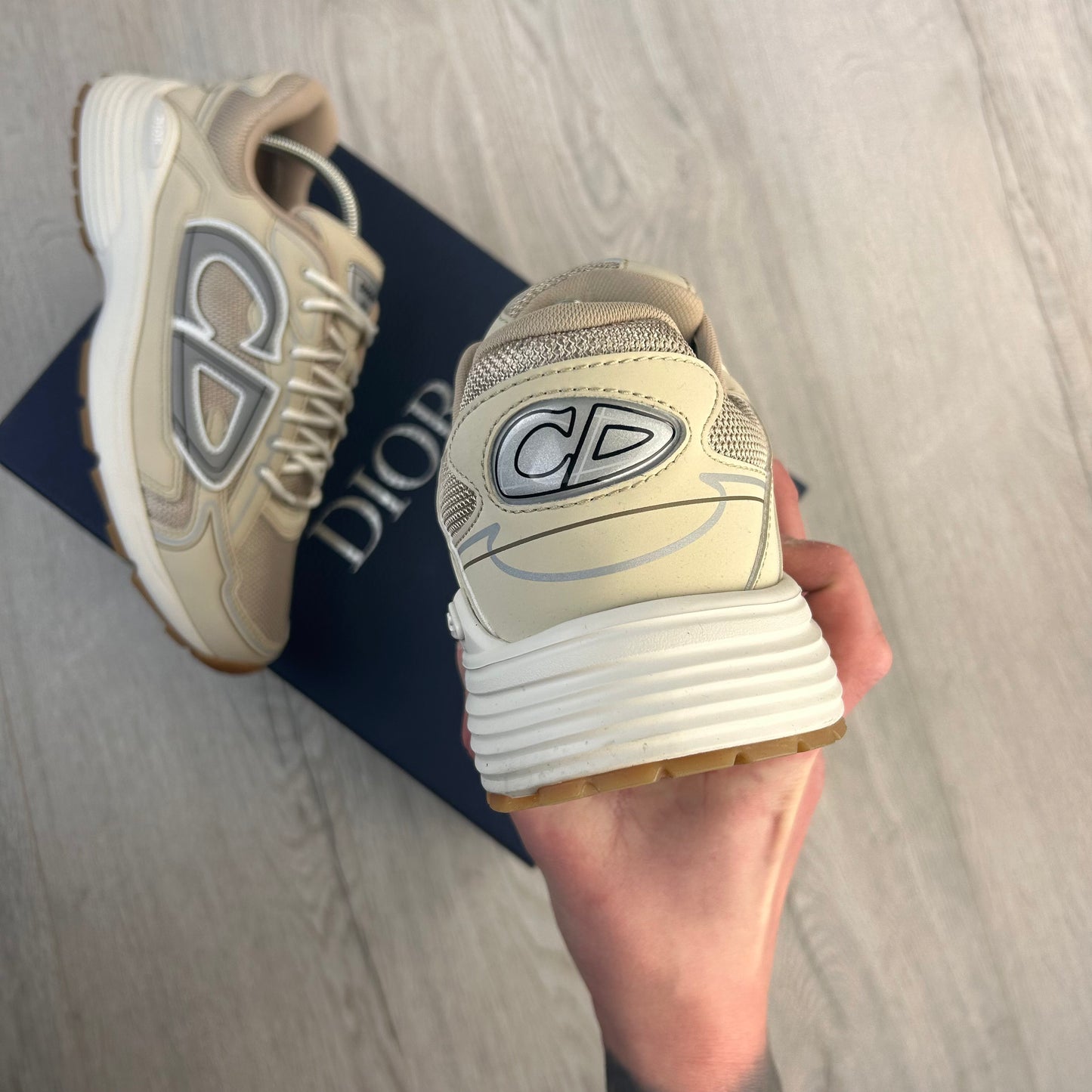 Dior B30 Men’s Cream Mesh and Technical Fabric Trainers - 41 (Fit Uk 7)